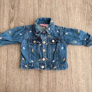Hopscotch Baby Embroidered Blue Denim Jacket 6-9 month